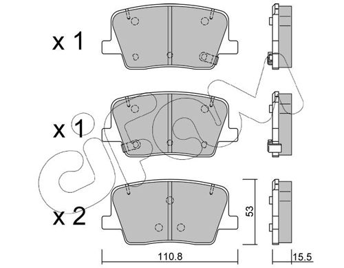 Zestaw klocków hamulcowych, hamulce tarczowe CIFAM 822-1232-0
