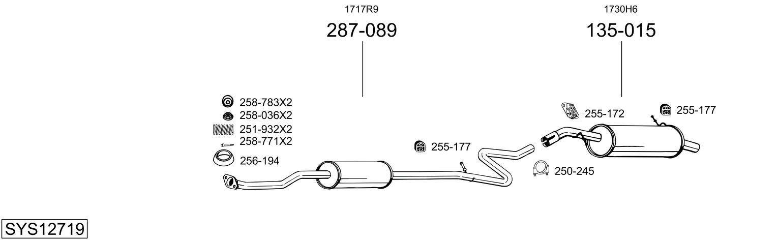 Układ wydechowy BOSAL SYS12719