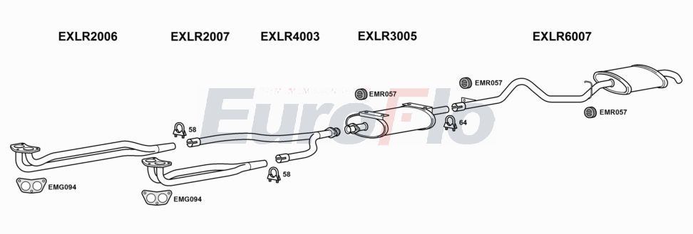 Układ wydechowy EUROFLO LRRAN393001A00