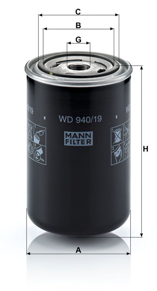Levně Olejový filtr MANN-FILTER WD 940/19