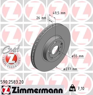 Brzdový kotouč ZIMMERMANN 590.2583.20