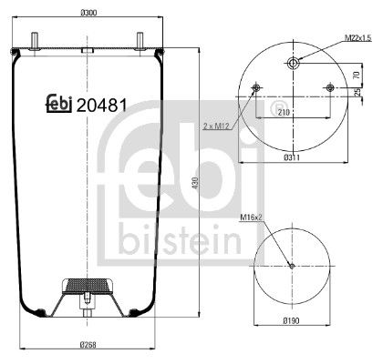 Burduf, suspensie pneumatica FEBI BILSTEIN 20481