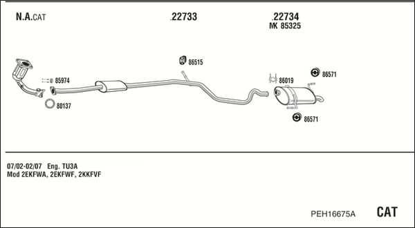 Układ wydechowy WALKER PEH16675A