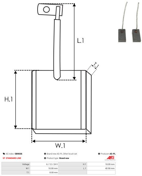 Levně Uhlíkový kartáč, generátor AS-PL OB9036