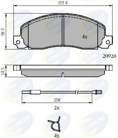 Zestaw klocków hamulcowych, hamulce tarczowe COMLINE CBP21048