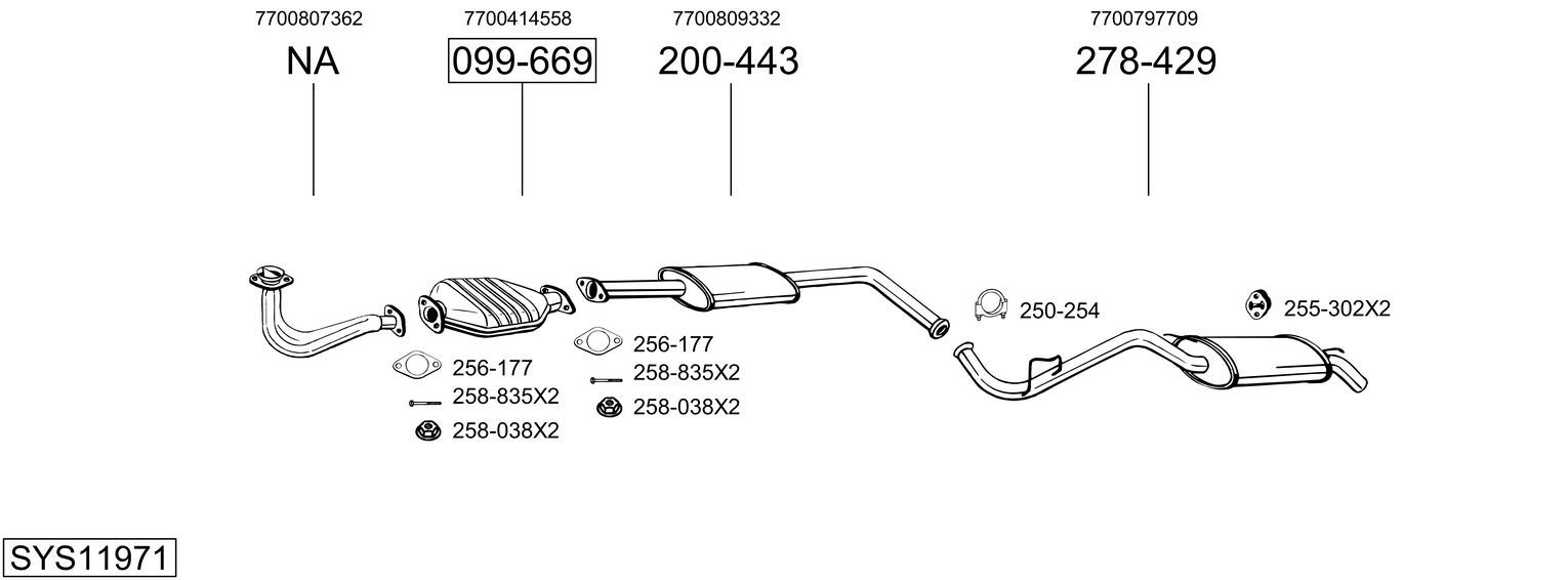 Układ wydechowy BOSAL SYS11971