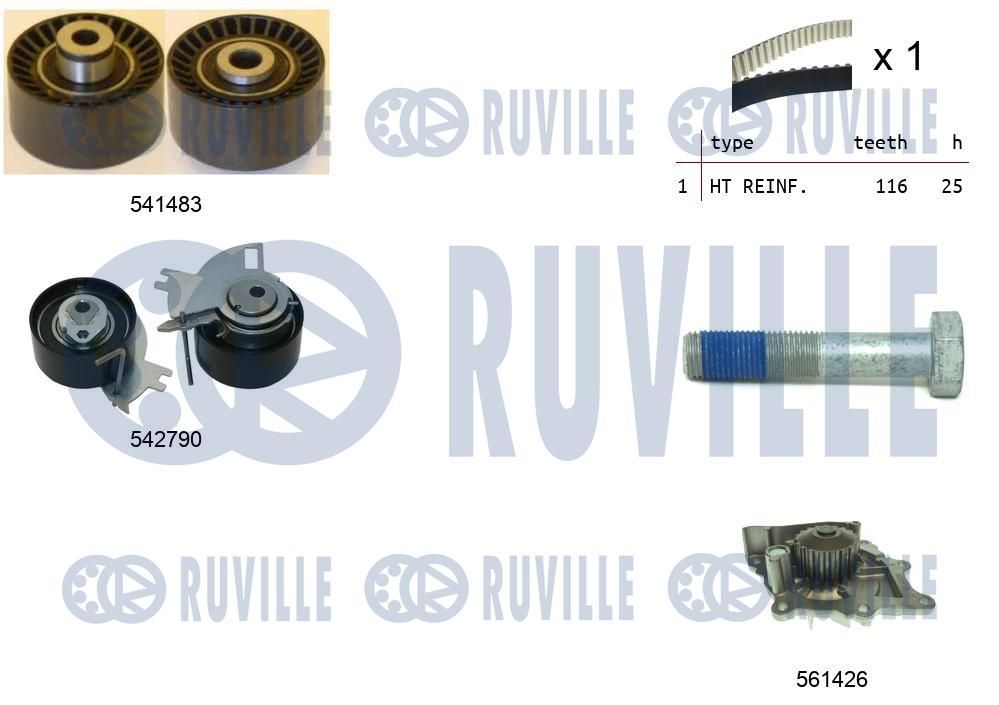 Pompa wodna + zestaw paska rozrządu RUVILLE 5504271