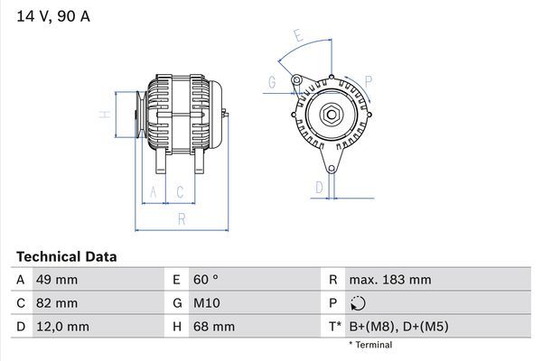 Alternator BOSCH 0 986 041 970