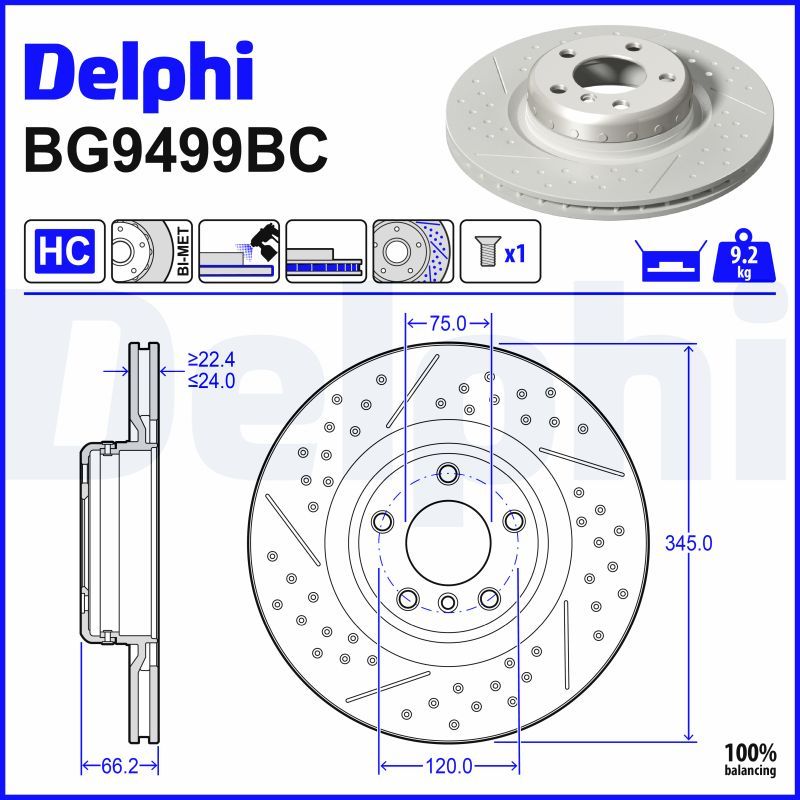 Disc frana DELPHI BG9499BC