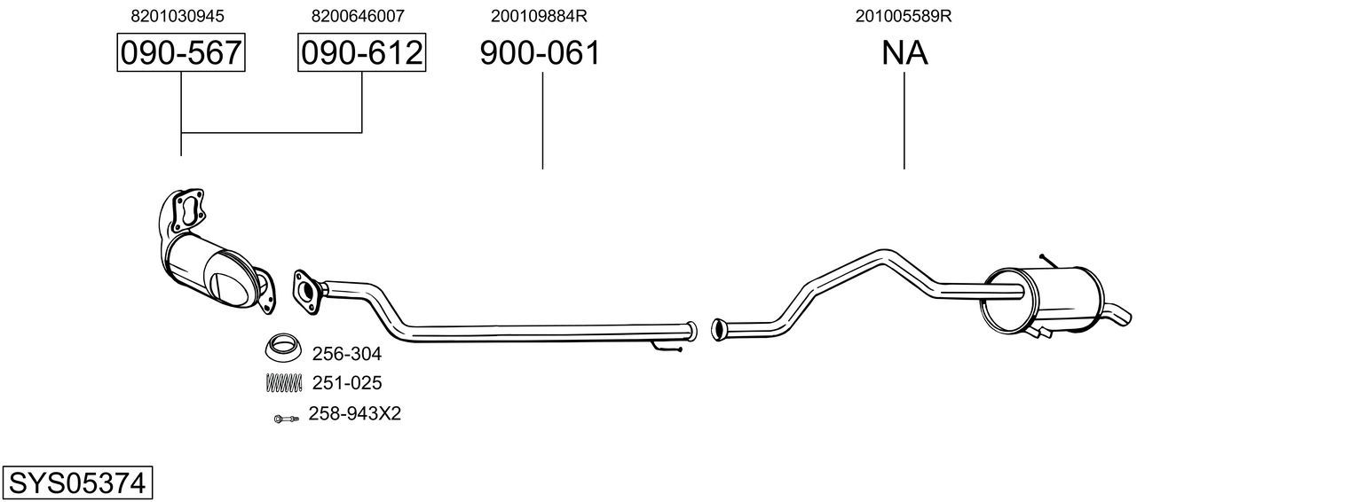 Układ wydechowy BOSAL SYS05374