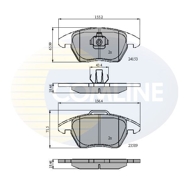 Zestaw klocków hamulcowych, hamulce tarczowe COMLINE CBP01308