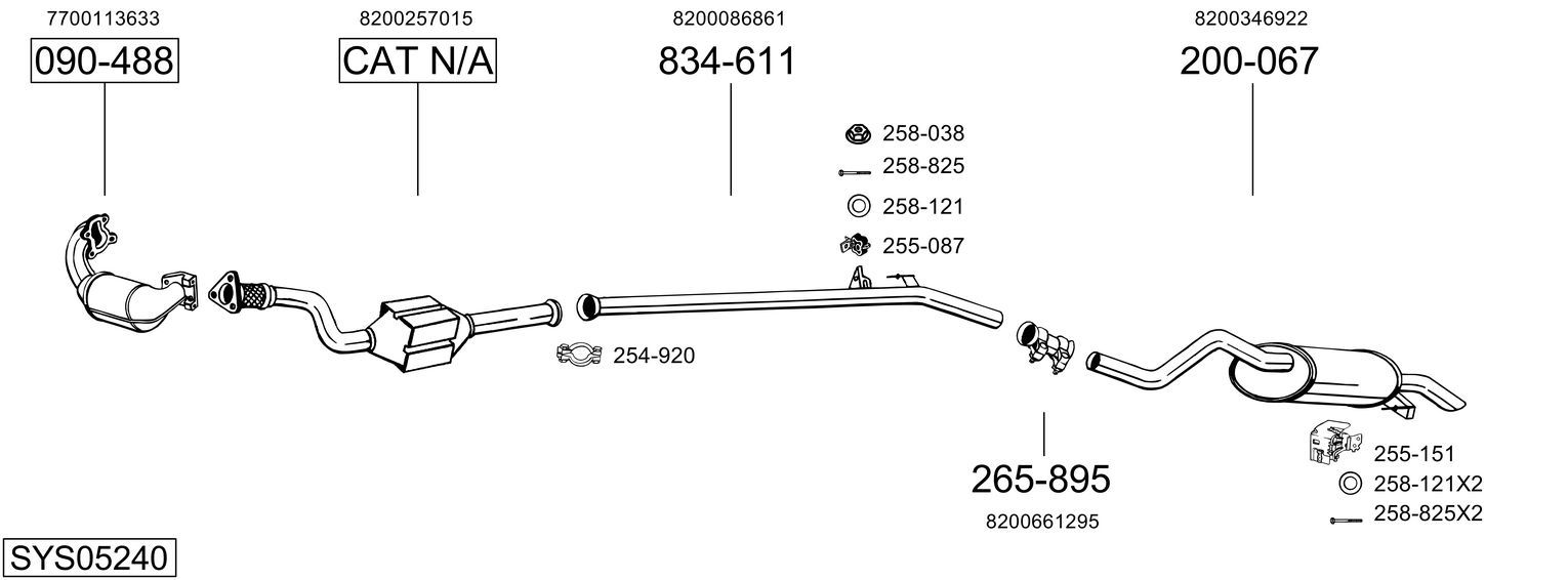 Układ wydechowy BOSAL SYS05240