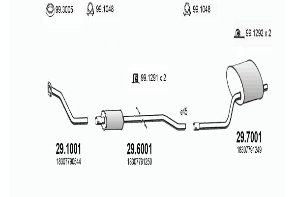 Układ wydechowy ASSO ART2872