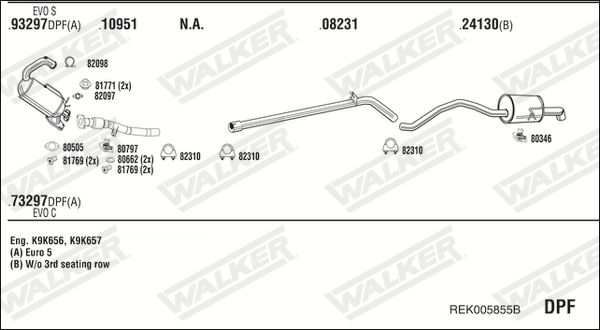 Układ wydechowy WALKER REK005855B