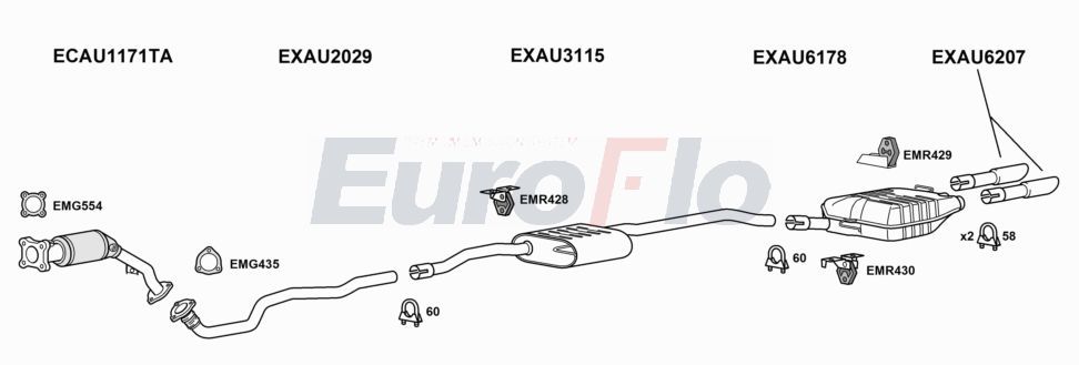 Układ wydechowy EUROFLO AUA5185001A00