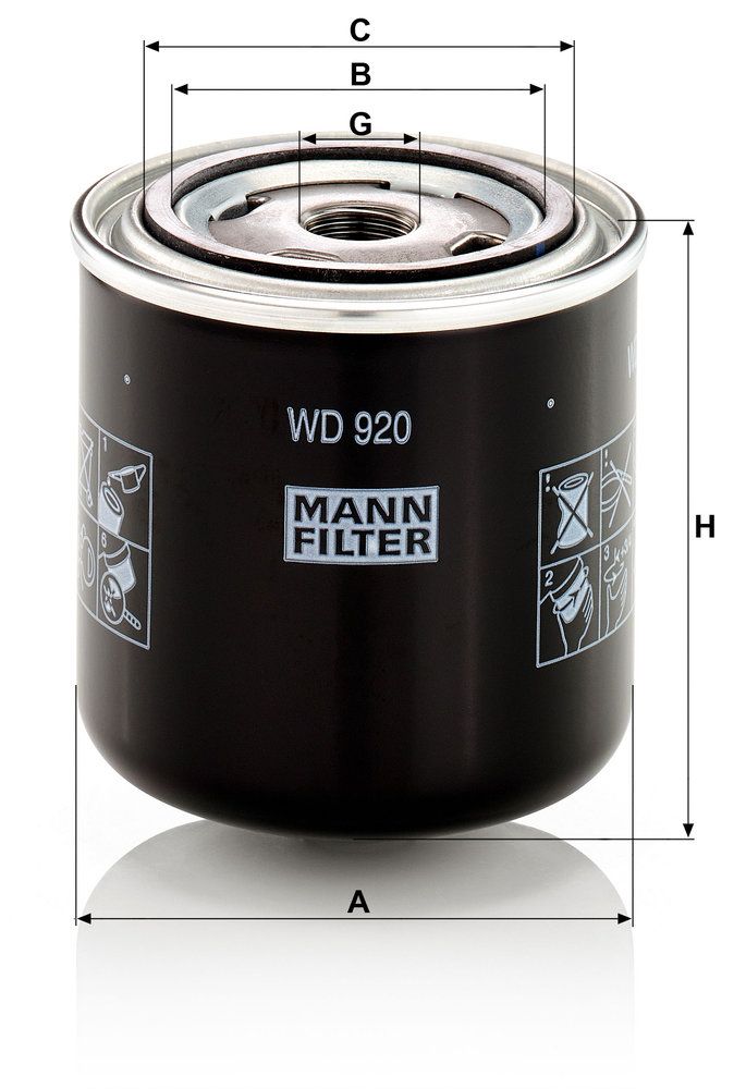 Levně Filtr, pracovní hydraulika MANN-FILTER WD 920