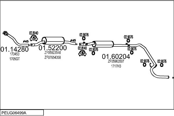 Układ wydechowy MTS PEUG06499A008229