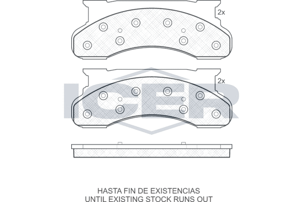 Zestaw klocków hamulcowych, hamulce tarczowe ICER 141176