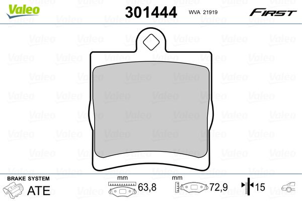 Sada brzdových platničiek kotúčovej brzdy VALEO 301444