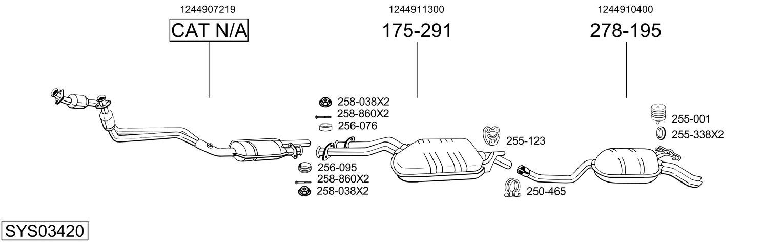 Układ wydechowy BOSAL SYS03420