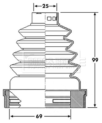 Zestaw osłon, wał napędowy BORG & BECK BCB6190