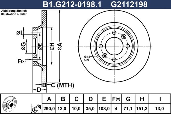 Tarcza hamulcowa GALFER B1.G212-0198.1