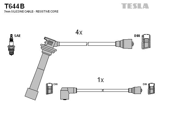 Sada kabelů pro zapalování TESLA T644B