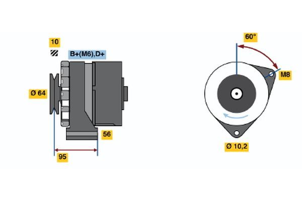 Alternator BOSCH 0 120 489 476