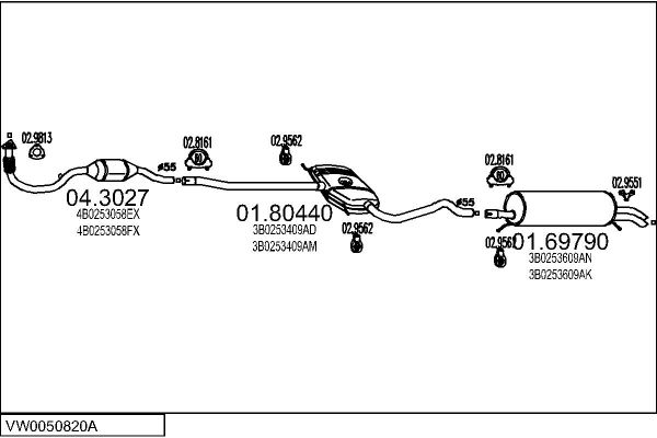 Układ wydechowy MTS VW0050820A011543