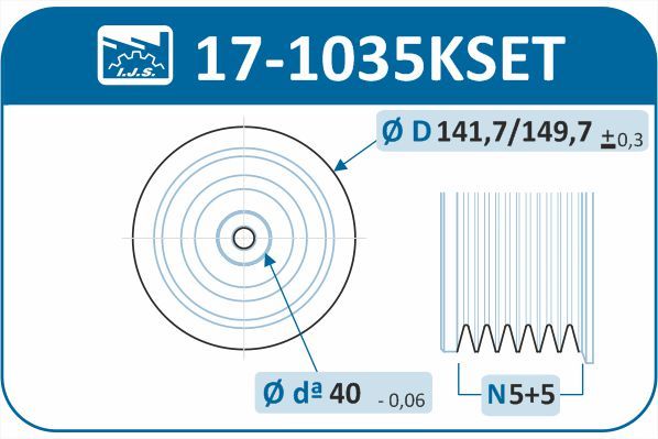 Levně Sada řemenice, kliková hřídel IJS GROUP 17-1035KSET