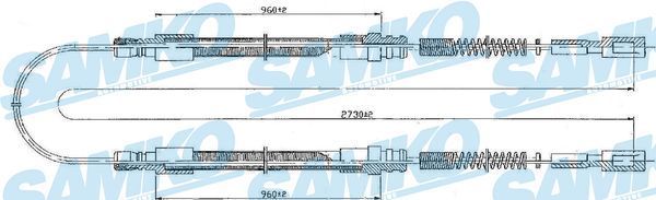 Cięgło, hamulec postojowy SAMKO C1546B
