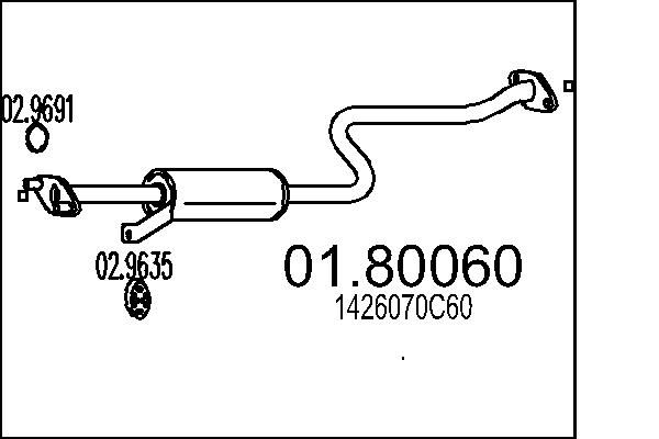 Střední tlumič výfuku MTS 01.80060
