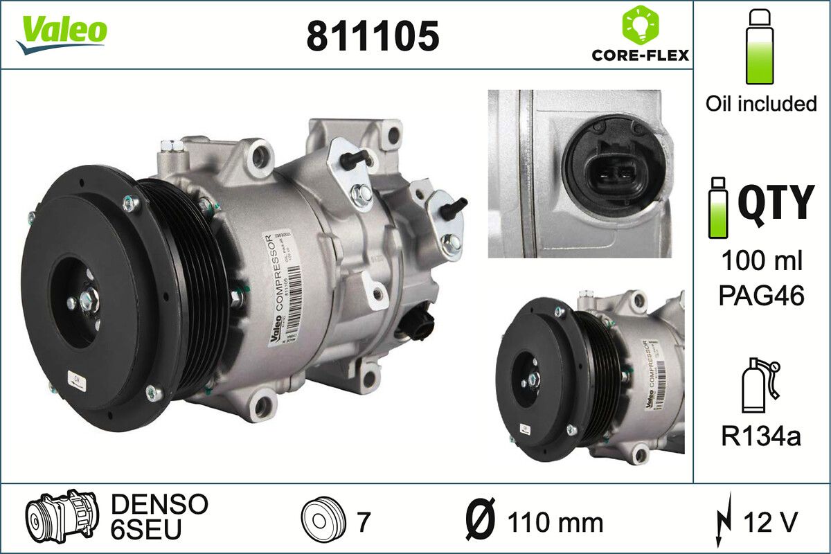 Compresor, climatizare VALEO CORE-FLEX 811105