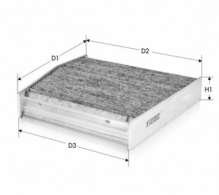 Filtr, wentylacja przestrzeni pasażerskiej TECNECO FILTERS CK879C