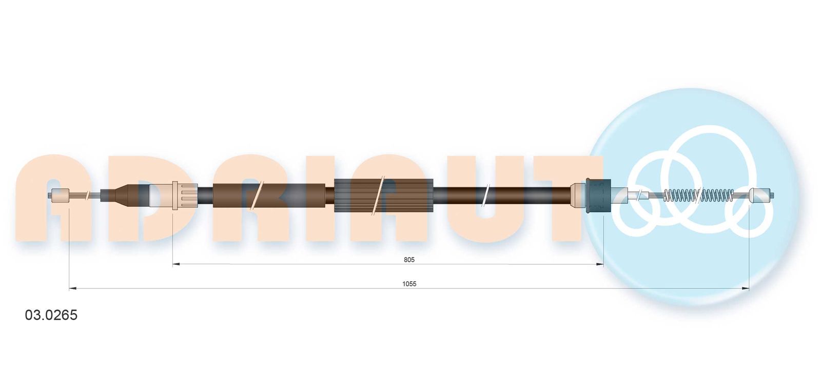 Cablu, frana de parcare ADRIAUTO 03.0265