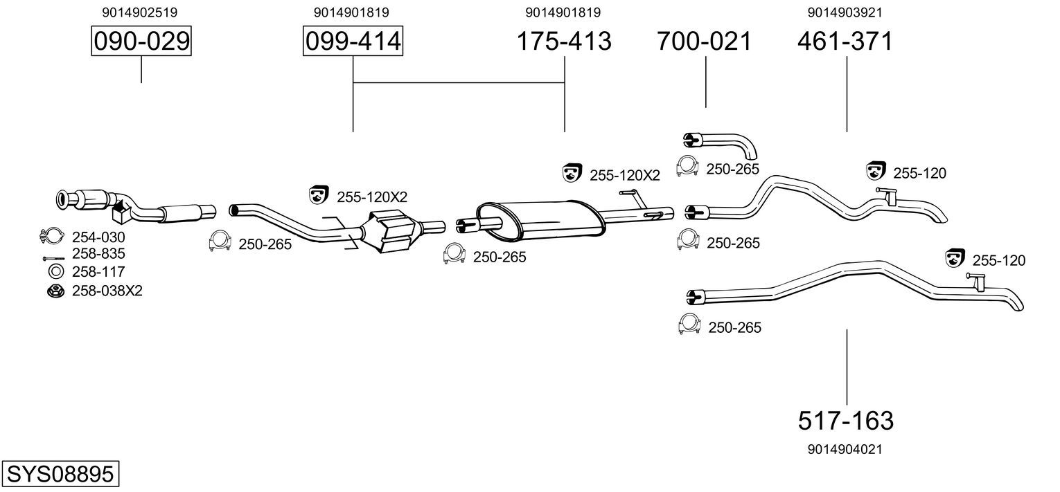 Układ wydechowy BOSAL SYS08895