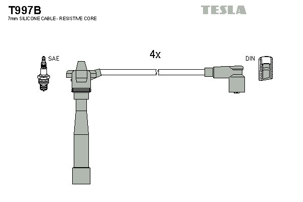 Sada kabelů pro zapalování TESLA T997B