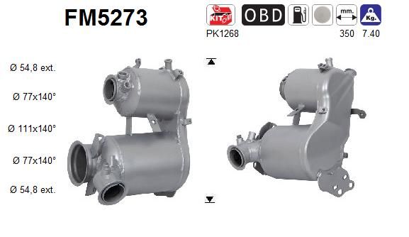 Filtr sadzy / filtr cząstek stałych, układ wydechowy AS FM5273