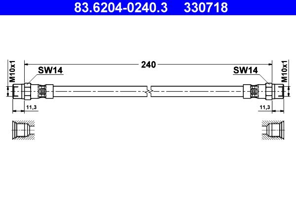 Brzdová hadice ATE 83.6204-0240.3