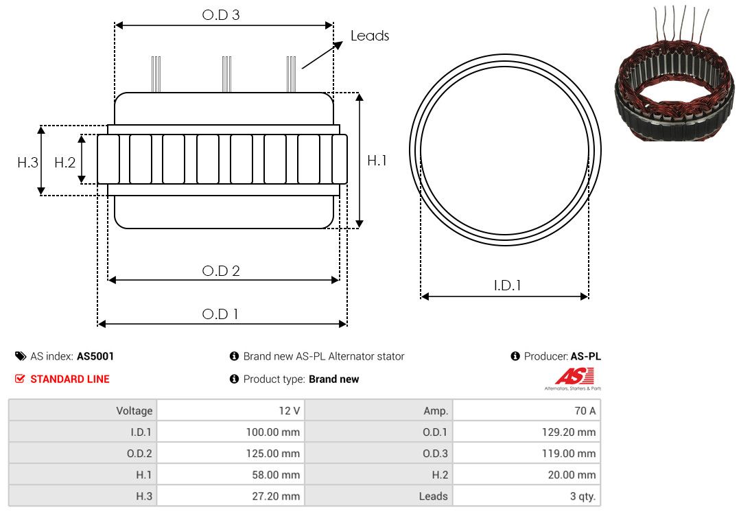 Levně Stator, generátor AS-PL AS5001
