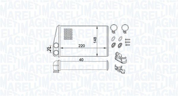 Wymiennik ciepła, ogrzewanie wnętrza MAGNETI MARELLI 350218438000