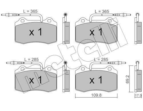 set placute frana,frana disc METELLI 22-0251-1