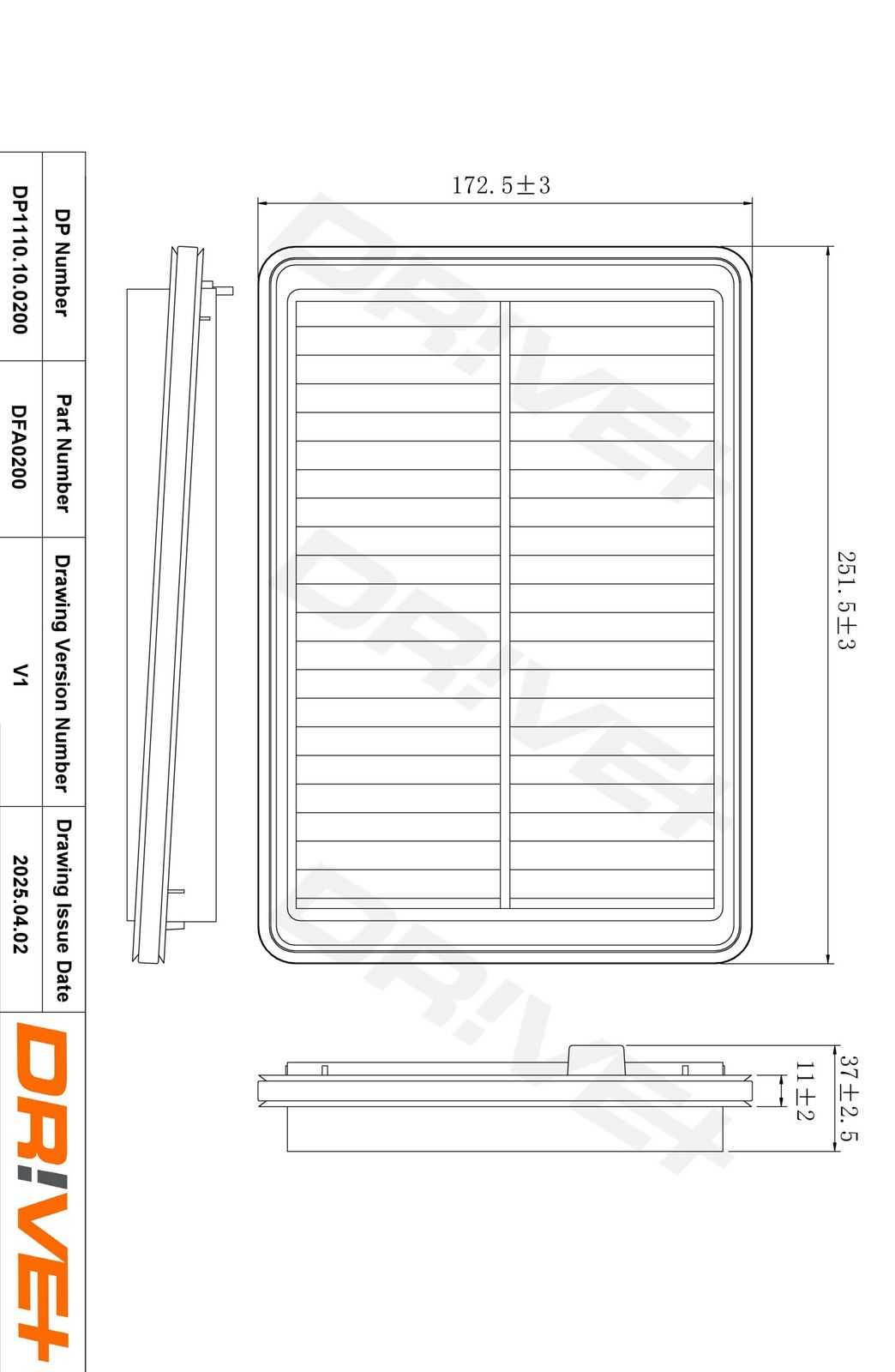 Filtru aer Dr!ve+ DP1110.10.0200