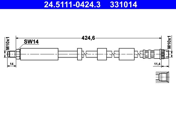 Brzdová hadice ATE 24.5111-0424.3