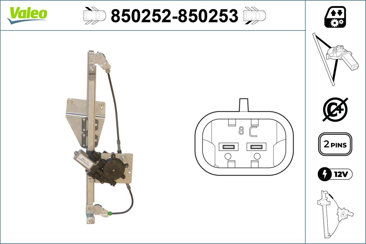 Mecanism actionare geam VALEO 850252