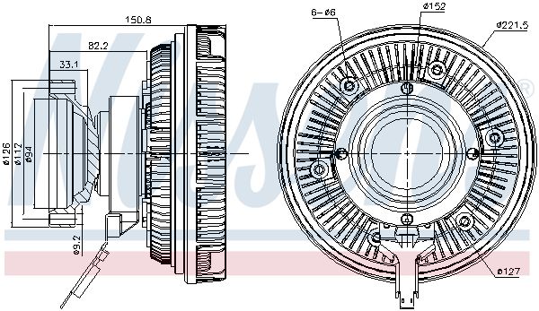 Cupla, ventilator radiator NISSENS 86250