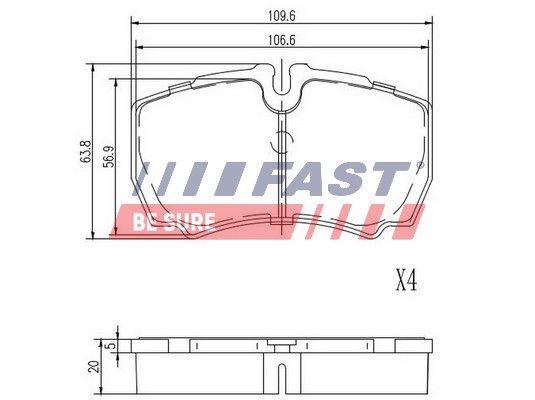 Zestaw klocków hamulcowych, hamulce tarczowe FAST FT29092HD