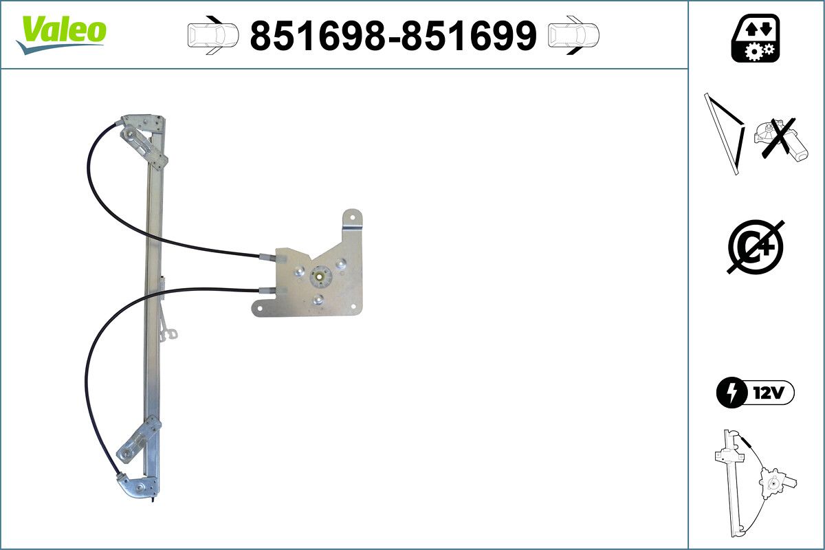 Mecanism actionare geam VALEO 851699