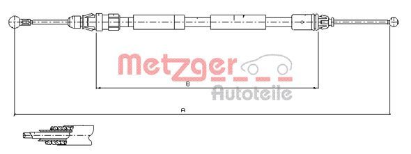 Cięgło, hamulec postojowy METZGER AUTOTEILE 11.6807