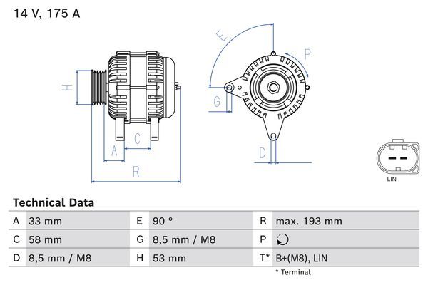 Alternator BOSCH 0 986 081 850
